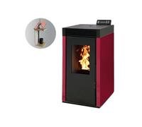 Poêle à granulés et pellets Interstoves Pack poêle à granules marina 6 kw etanche bordeaux + kit conduit 80/125