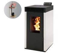 Poêle à granulés et pellets Interstoves Pack poêle à granules marina 6 kw etanche blanc + kit conduit 80/125