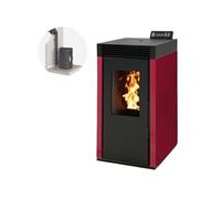 Interstoves Pack poêle à granules MARINA 8 KW Etanche Bordeaux + Kit Conduit Sortie Ventouse Bordeaux