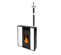 Pack Poêle à granules Interstoves TESSA 10 Etanche sortie Concentrique sur le dessus + Kit Conduit Vertical 80/125 -