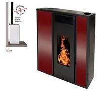 Stove Industry - Pack Poêle à granules TESSA 10KW Etanche Concentrique + Kit Conduit Vertical 80/125 - Bordeaux
