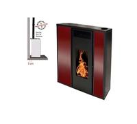 Stove Industry - Pack Poêle à granules TESSA 10KW Etanche Concentrique + Kit Conduit Vertical 80/125 - Bordeaux