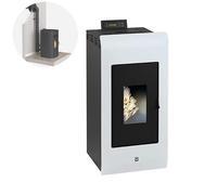 INTERSTOVES - Pack INTERSTOVES Poêle à granulés ZARA 9 Etanche + Kit Conduit Ventouse (sortie façade) - Blanc