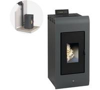 INTERSTOVES - Pack INTERSTOVES Poêle à granulés ZARA 9 Etanche + Kit Conduit Ventouse (sortie façade) - Noir