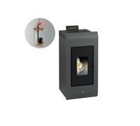 INTERSTOVES - Pack INTERSTOVES Poêle à granules ZARA 9 Etanche + Kit Conduit Vertical 80/125 - Noir