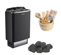 Pack Poêle commande intégrée 9kw + Pierres + Set 11 pces