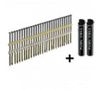 Pack pointes 20° en bande 3.1x90 mm Spiralées galva + Gaz