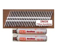 Pack pointes 34° INOX 3.1x55 TB CRANTEES boite de 2200 AVEC gaz