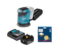 Pack ponceuse excentrique Ø125mm DBO180Z + Batterie BL1830B 3 Ah + Chargeur DC18RC MAKITA + 5 abrasifs C470 Grain 120 BOSCH
