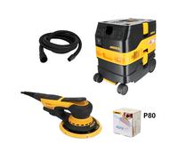 Pack ponceuse excentrique DEROS II 5650CV + aspirateur DEXOS 1217 M AFC + tuyau 4m + Abranet MIRKA