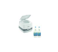 Pack THETFORD Toilette Portable 100% Autonome + Additif Sanitaire Aqua-kem Bleu Camping-Car Bateau Fourgon Blanc