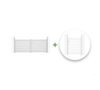 Casanoov Portail battant 3m VOGEL H.120cm + Portillon 1m VOGEL H.120cm aluminium blanc