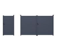 Pack Portail et Portillon Aluminium - Habitat et Jardin - Marc - Gris - Résistant aux Intempéries