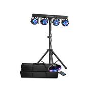 Pack Portique Jeux de lumières LyteQuest PACK-EOS PAR ASTRO DMX 18 Programmes Télécommande 2 Sacs de transport + Eclairage OVNI