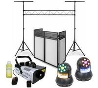 Pack Portique Lumière Ibiza - Régie DJ DS30 Façade - Machine Fumée LSM900W - 2 Lyres STAR-WASH 30W - Soirée Fête Dj Mariage Club Noir