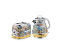 pack ariete positano bouilloire 1.7l grillepain 2 fentes design rétro Multicolore