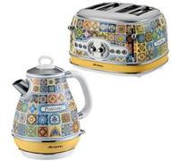 PACK Positano Bouilloire 1.7L + Grille-pain 4 fentes Design Rétro Multicolore G