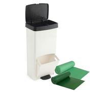 Pack Poubelle ou recyclage 70L, VERTICAL, 2 compartiments, poubelle à déchets, 76 cm, gestion facile, comprend des sacs poubelle adaptés 30 + 40 l