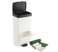 Pack Poubelle ou recyclage 70L, VERTICAL, 2 compartiments, poubelle à déchets, 76 cm, gestion facile, comprend des sacs poubelle adaptés 30 + 40 l