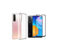 Pack pour Huawei P Smart 2021 / PSmart 2021 2020 : Coque Transparente ET Protection écran en verre trempé FULL Cover noir