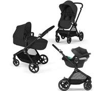 Pack Poussette Trio EOS BLACK Moon Black : Poussette convertible 2en1 + Siege auto Aton B2 i-size + Hamac convertible Nacelle Noir G