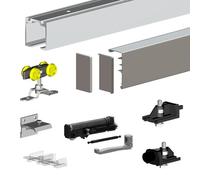 Pack premium SLID'UP 160 pour porte coulissante jusqu'à 1000 mm - rail 1,94 m - 60 kg - argent