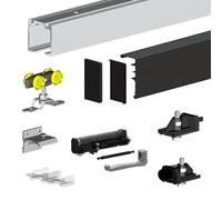 Pack premium SLID'UP 160 pour porte coulissante jusqu'à 1000 mm - rail 1,94 m - 60 kg - noir