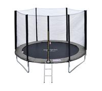 Pack Premium Trampoline 180cm réversible gris / rose CAIRNS + filet, échelle, bâche et kit d'ancrage