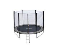Pack Premium Trampoline 180cm réversible gris / rose CAIRNS + filet, échelle, bâche et kit d'ancrage