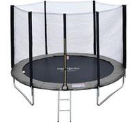 Pack Premium Trampoline 180cm Réversible Gris / Rose Cairns + Filet, Échelle, Bâche Et Kit D'ancrage