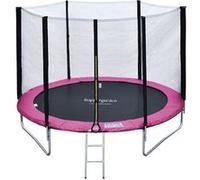 Pack Premium Trampoline 180cm Réversible Rose / Gris Cairns + Filet, Échelle, Bâche Et Kit D'ancrage