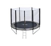 Pack Premium Trampoline 245cm réversible gris / rose CANBERRA + filet, échelle, bâche et kit d'ancrage