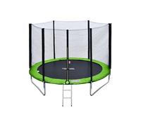 Pack Premium Trampoline 245cm réversible vert / bleu CANBERRA + filet, échelle, bâche et kit d'ancra