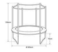 Pack Premium Trampoline 305cm R?Versible Bleu / Vert Adela?De + Filet, ?Chelle, B?Che Et Kit D'ancrage