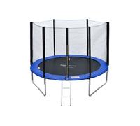 Pack Premium Trampoline 305cm réversible bleu / vert ADELAÏDE + filet, échelle, bâche et kit d'ancrage