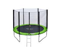 Pack Premium Trampoline 305cm réversible vert / bleu ADELAÏDE + filet, échelle, bâche et kit d'ancrage