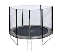 Pack Premium Trampoline 180cm Réversible Gris / Rose Cairns + Filet, Échelle, Bâche Et Kit D'ancrage