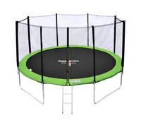 Pack Premium Trampoline 370cm Réversible Vert / Bleu Perth + Filet, Échelle, Bâche Et Kit D'ancrage