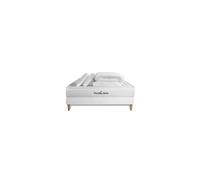 Pack prêt à dormir 140x200 matelas LANCASTER ressorts ensachés et mémoire de forme + sommier kit blanc + Couette + 2 oreillers