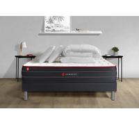 Pack prêt a dormir 160x200 matelas BOOST ressorts ensaches et memoire de forme + sommier kit noir + Couette + 2 oreillers