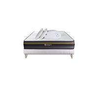 Pack prêt à dormir 180x200 matelas ACTIVE + sommier kit blanc + 2 oreillers mémoire de forme 60x40cm + Couette Percale 260x240cm