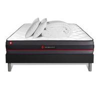Pack prêt à dormir 180x200 matelas REGEN à mémoire de forme + sommier kit noir + Couette 260x240cm + 2 oreillers 60x40cm G