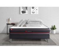 Pack Prêt A Dormir 200x200 Matelas Regen A Memoire De Forme + Sommier Kit Noir + Couette 260x240cm + 2 Oreillers 60x40cm