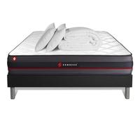 Pack Prêt A Dormir 200x200 Matelas Regen A Memoire De Forme + Sommier Kit Noir + Couette 260x240cm + 2 Oreillers 60x40cm
