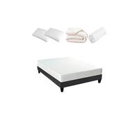 Pack Prêt à dormir ABSOLU 140x190 cm - Matelas Mémoire de forme + Sommier + Accessoires