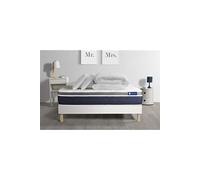 Pack prêt a dormir ACTILATEX CONFORT Matelas Latex + memoire de forme 160x200 cm + sommier KIT blanc + 2 oreillers + couette