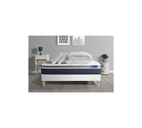 Pack prêt à dormir ACTIMEMO CONFORT Matelas mémoire de forme 180x200 Maxi épaisseur + sommier KIT blanc + 2 oreillers+couette