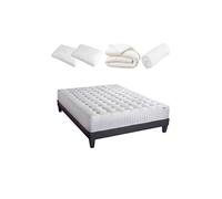 Pack Prêt à dormir CHÂTELET 140x200 cm - Matelas Mémoire de forme + Sommier + Accessoires