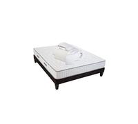- Pack Prêt à dormir CRISTAL 140x200 cm - Matelas Mémoire de forme + Sommier Bois + Accessoires