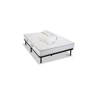 - Pack Prêt à dormir CRISTAL 140x200 cm - Matelas Mémoire de forme + Sommier Métal + Accessoires
